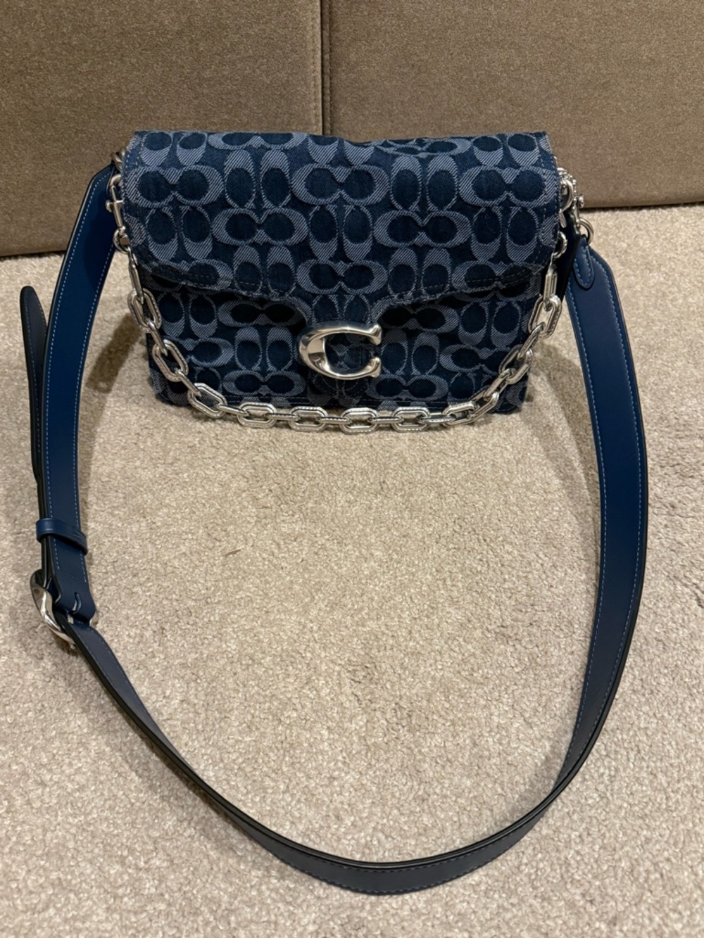 Coach Outlet Chain Tabby Shoulder Bag In Signature Denim